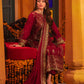 AJKK-19 EMBROIDERED TWISTED SILK 3 PCS RED SUIT-SET