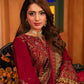 AJKK-19 EMBROIDERED TWISTED SILK 3 PCS RED SUIT-SET