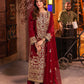 AJKK-20 EMBROIDERED TWISTED SILK 3 PCS RUST SUIT-SET