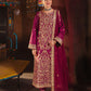 AJKK-21 EMBROIDERED TWISTED SILK 3 PCS PURPLE SUIT-SET