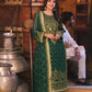 AJKK-22 EMBROIDERED TWISTED SILK 3 PCS GREEN SUIT-SET