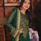 AJKK-22 EMBROIDERED TWISTED SILK 3 PCS GREEN SUIT-SET