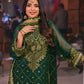 AJKK-22 EMBROIDERED TWISTED SILK 3 PCS GREEN SUIT-SET