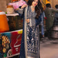 AJKK-25 EMBROIDERED TWISTED SILK 3 PCS BLUE SUIT-SET