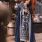 AJKK-25 EMBROIDERED TWISTED SILK 3 PCS BLUE SUIT-SET