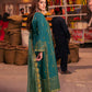 AJKK-27 EMBROIDERED TWISTED SILK 3 PCS GREEN SUIT-SET