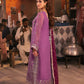 AJKK-28 EMBROIDERED CHIFFON 3 PCS PURPLE SUIT-SET