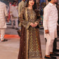 AJKK-30 EMBROIDERED CHIFFON 3 PCS BROWN SUIT-SET