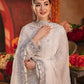 AJKK-06 EMBROIDERED CHIFFON 3 PCS WHITE SUIT-SET