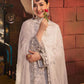 AJKK-06 EMBROIDERED CHIFFON 3 PCS WHITE SUIT-SET