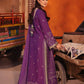 AJKK-07 EMBROIDERED TWISTED SILK 3 PCS PURPLE SUIT-SET