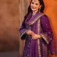 AJKK-07 EMBROIDERED TWISTED SILK 3 PCS PURPLE SUIT-SET