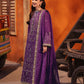 AJKK-07 EMBROIDERED TWISTED SILK 3 PCS PURPLE SUIT-SET