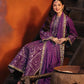 AJKK-07 EMBROIDERED TWISTED SILK 3 PCS PURPLE SUIT-SET