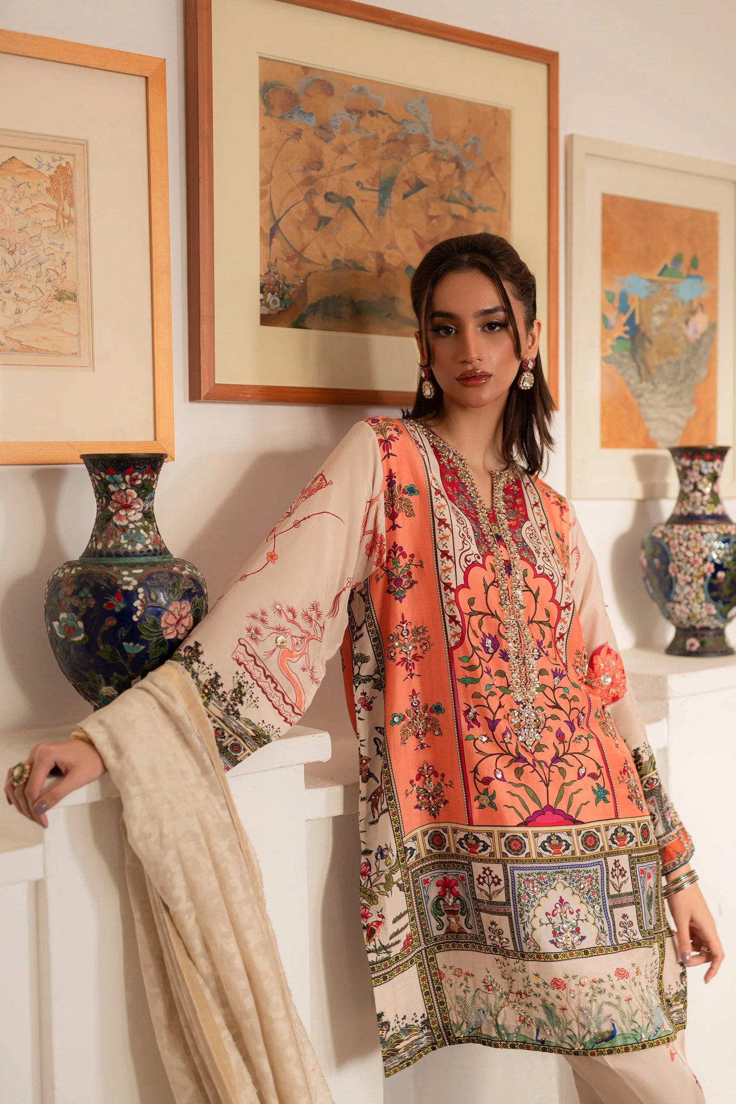 Ammara Khan Ronaq'25 - Modern Mughal Kurta Shalwar Set