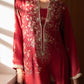 Ammara Khan Ronaq'25 - Deep Berry Tassle Kaftan