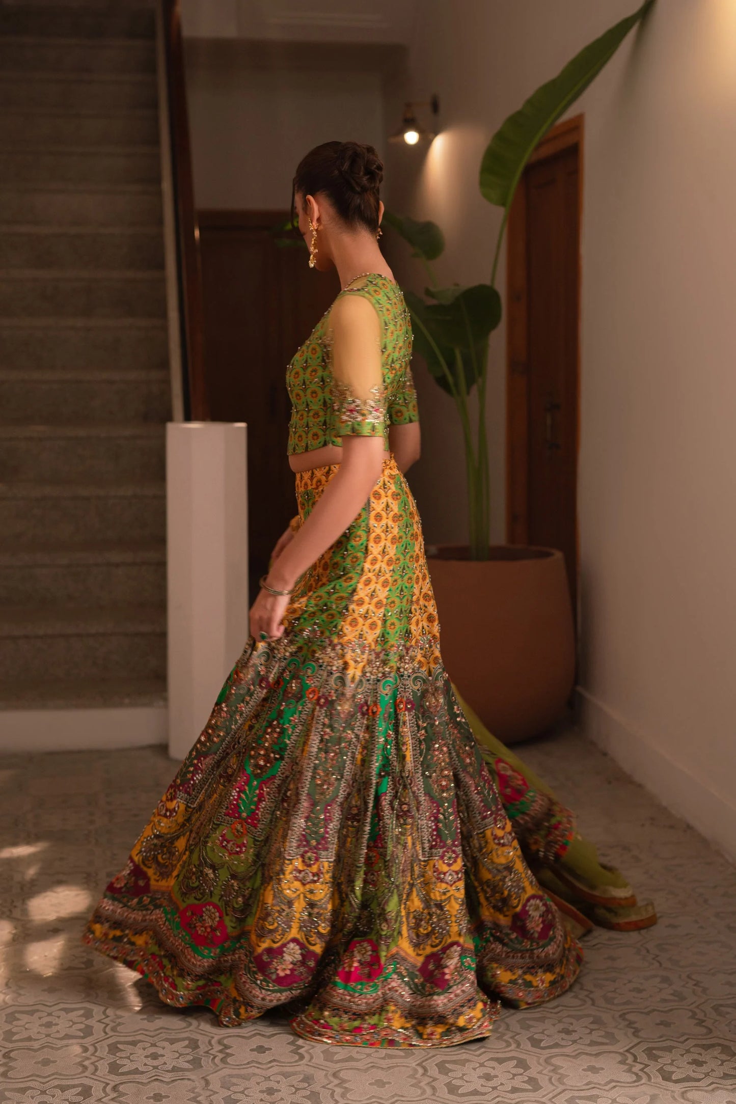 Ammara Khan Ronaq'25 - Multi Kali Lehnga Choli