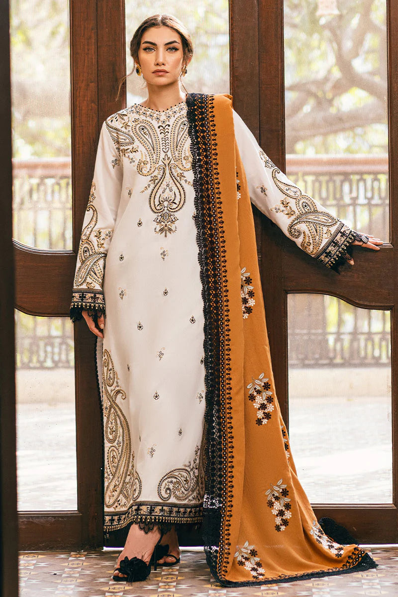 Mushq Hemline Winter Karandi 2024 | Ivory Whisper