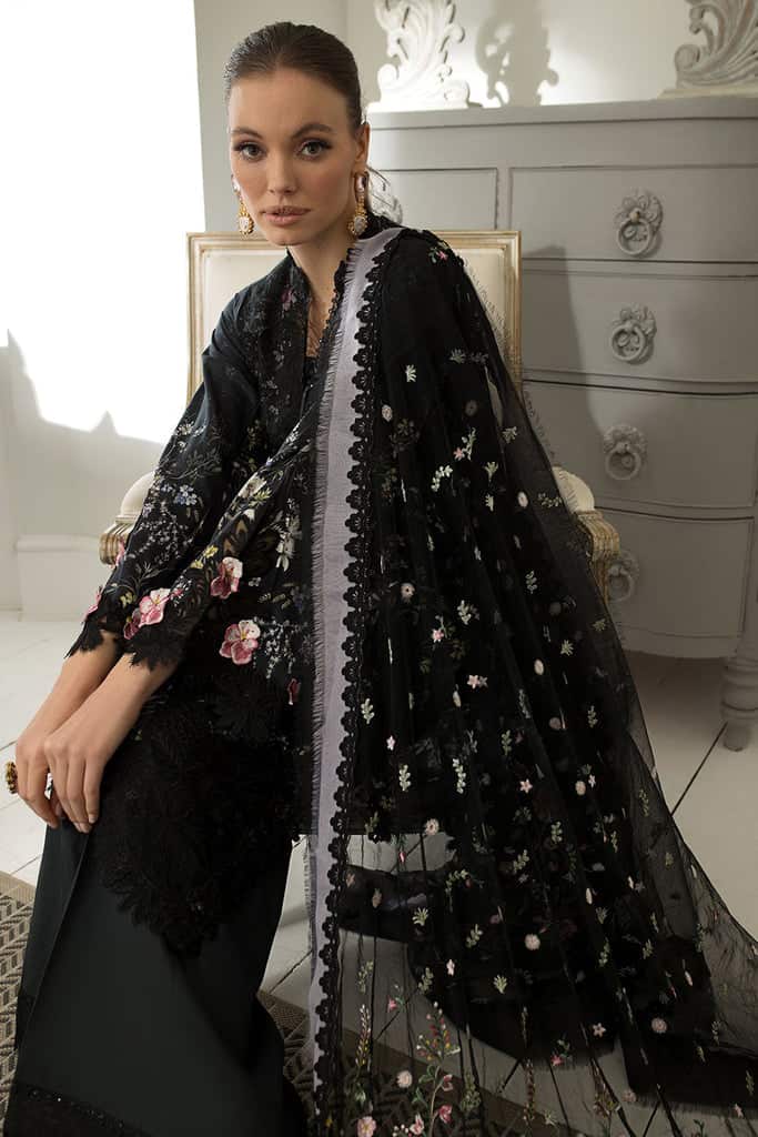 Sobia Nazir Luxury Lawn 2024 | Black Suit-Set