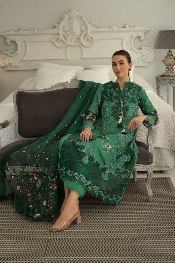 Sobia Nazir Luxury Lawn 2024 | Green Suit-Set