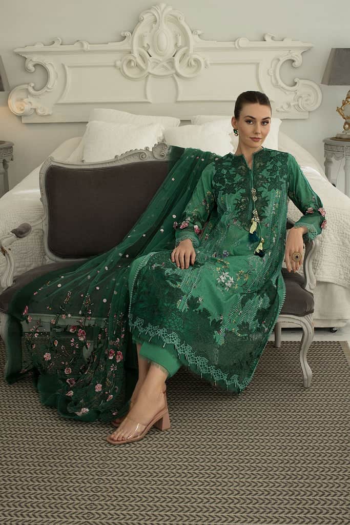 Sobia Nazir Luxury Lawn 2024 | Green Suit-Set