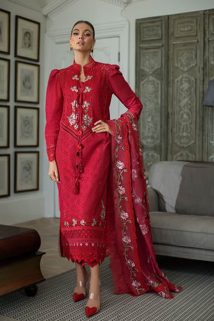 Sobia Nazir Luxury Lawn 2024 | Red Suit-Set