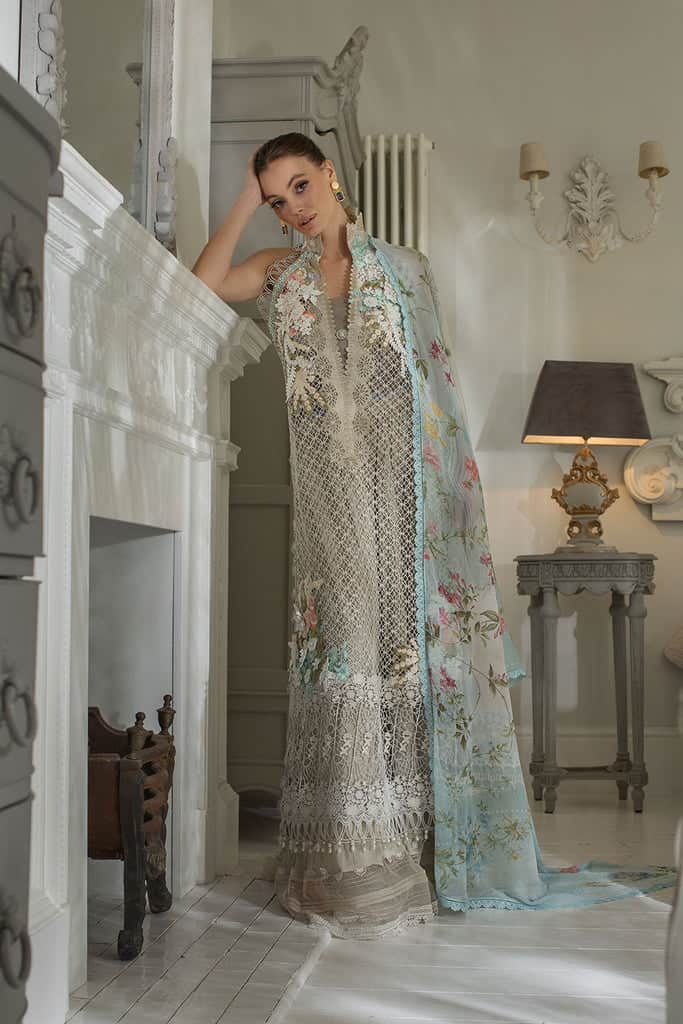 Sobia Nazir Luxury Lawn 2024 | Grey Suit-Set