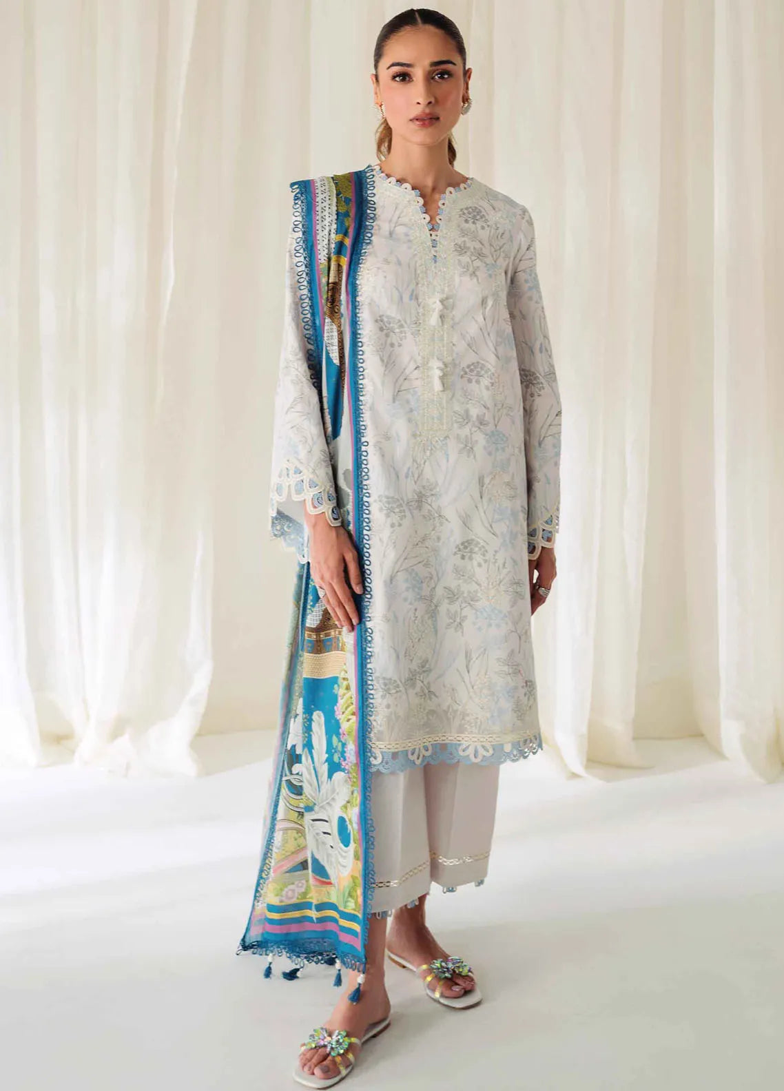 Qprints By Qalamkar Embroidered Lawn 2024 | QLM24QP AR-05 Florine