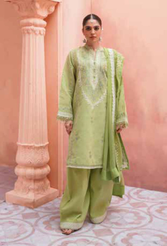 Zara Shahjahan S/S Luxury Lawn 23 Collection - Green Suit Set