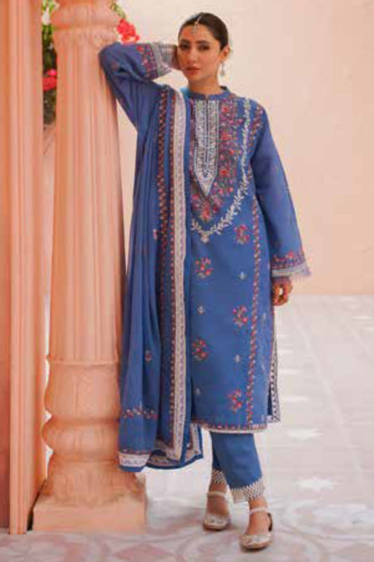 Zara Shahjahan S/S Luxury Lawn 23 Collection - Blue Suit Set