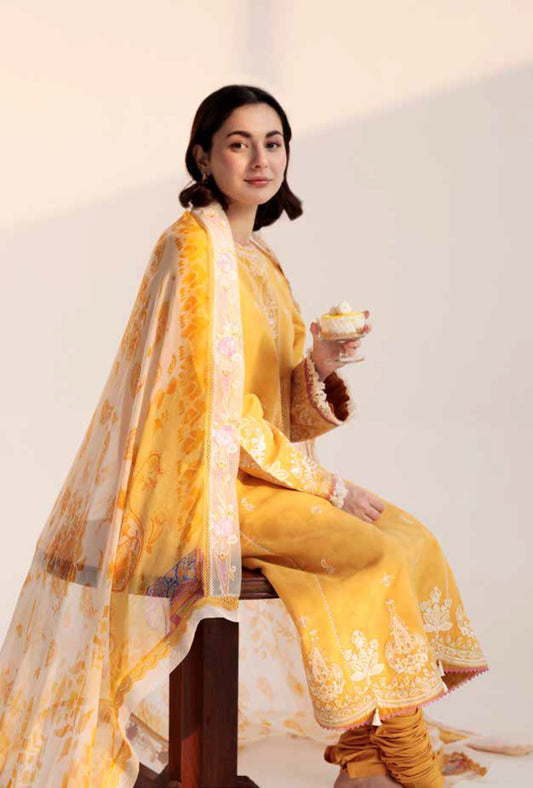 Coco By Zara Shahjahan Unstitched Lawn Summer Collection 9A – Yellow