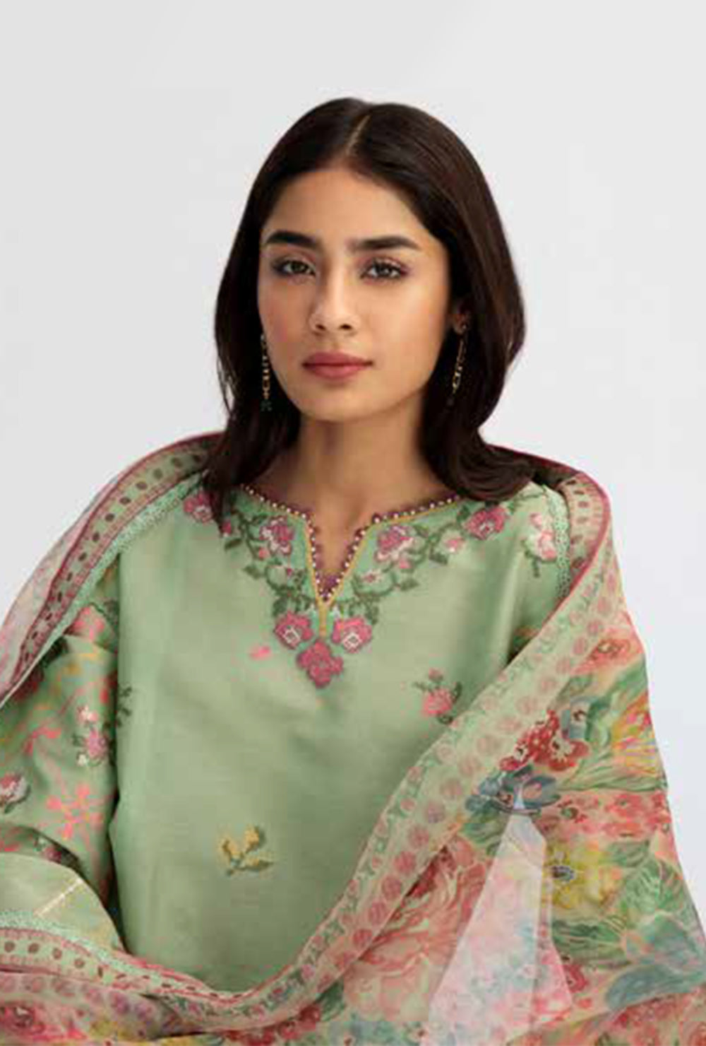 Coco By Zara Shahjahan Unstitched Lawn Summer Collection 2B – Pista Green